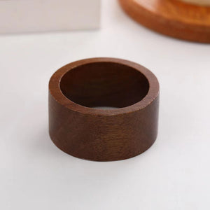 Napkin Rings Dark Wood 4pc