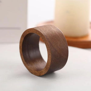 Napkin Rings Dark Wood 4pc