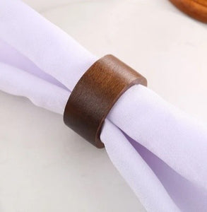 Napkin Rings Dark Wood 4pc